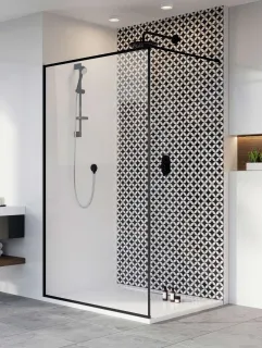 Modo X Black II Frame Walk-in fekete zuhanyfal 50 átlátszó
