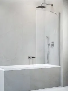 Idea Brushed Nickel PNJ II szálcsiszolt króm kádparaván 90 átlátszó