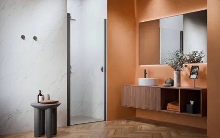 Nes Brushed GunMetal DWJ I szálcsiszolt fegyvermetál zuhanyajtó 100 átlátszó balos