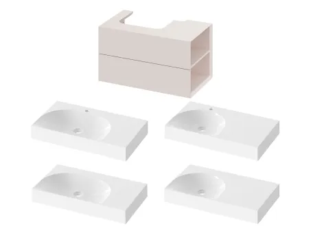 SD Lite 80 J fürdőszobai szekrény mosdó alá Alabaster Pink