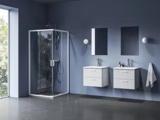 Blix II NBLRV2 80x80 zuhanykabin matt fehér+transparent