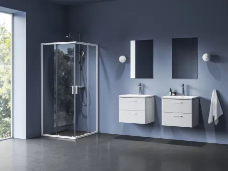 Blix II NBLRV2 80x80 zuhanykabin matt fehér+transparent