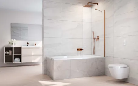 Idea Brushed Copper PNJ II szálcsiszolt réz kádparaván 80 átlátszó