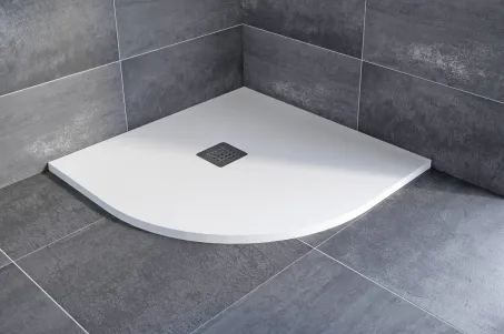 Kios A íves lapos beige zuhanytálca 80x80 beige, ajándék szifonnal