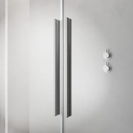 Furo SL Brushed Nickel KDD szögletes szálcsiszolt króm zuhanykabin 110x90 átlátszó
