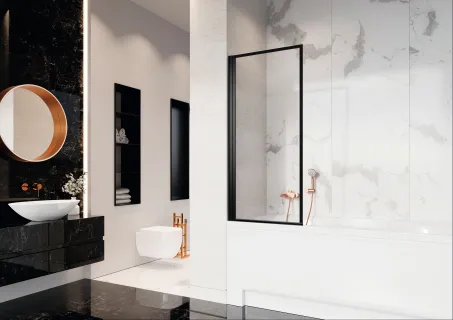 Nes 8 Black PNJ I Frame fekete kádparaván 100 átlátszó balos