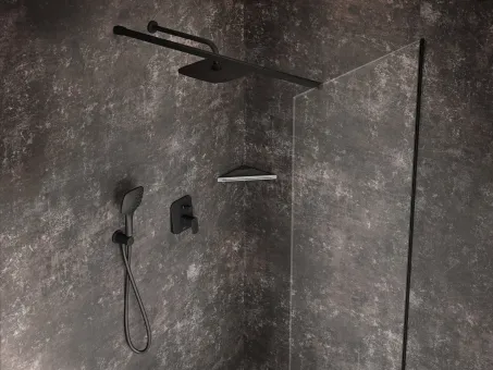 Polc Slim C, fekete/króm