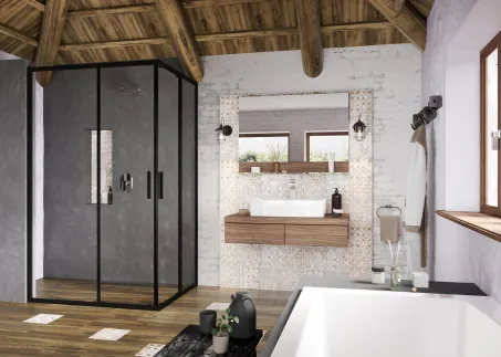 Blix Slim BLSRV2K-120 zuhanykabin fekete+transparent (1 oldal)