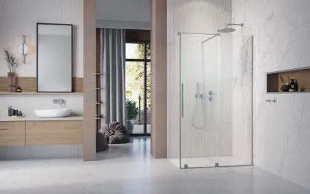 Furo Brushed Nickel KDJ szögletes szálcsiszolt króm zuhanykabin 160x80 átlátszó jobbos