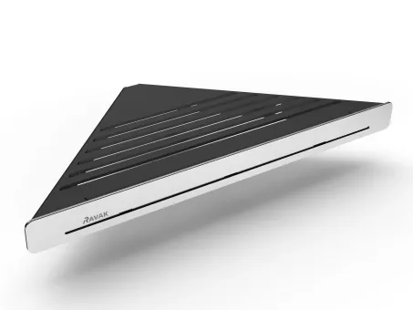 Polc Slim C, fekete/króm