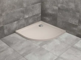 Doros Stone A íves beige zuhanytálca 80x80 beige, ajándék szifonnal