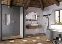 Blix Slim BLSDP2-100 zuhanyajtó fekete+transparent