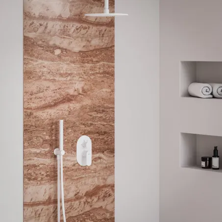 Eleganta falba süllyesztett csaptelep, kétutas, belső egység nélkül EL 065.10WV.O2. RB07E, White Velvet