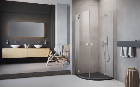 Essenza PDD íves zuhanykabin 100x90 átlátszó