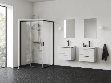 Blix II NBLRV2K 80 zuhanykabin fekete+transparent