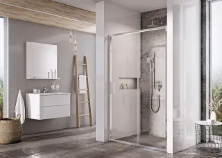 Blix Slim BLSDP2-120 zuhanyajtó krómhatású+transparent