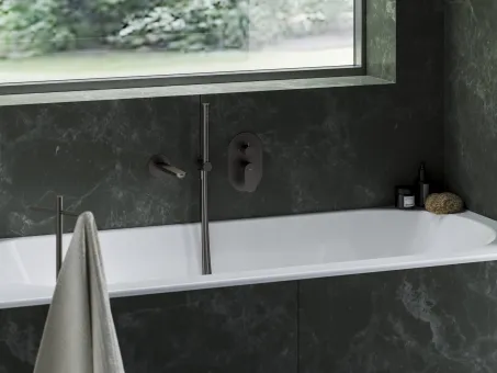 Eleganta falba süllyesztett csaptelep, kétutas, belső egység nélkül EL 065.20GB.O2.RB07E, Graphite Brushed