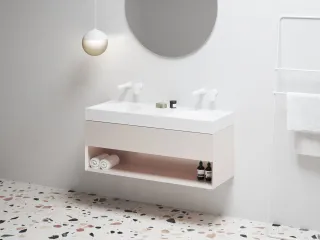 SD Lite 120 fürdőszobai szekrény mosdó alá Alabaster Pink