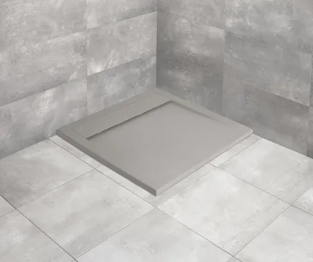 Teos C szögletes lapos cemento zuhanytálca 90x90 cemento, ajándék szifonnal