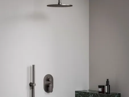 Eleganta falba süllyesztett csaptelep, kétutas, belső egység nélkül EL 065.20GB.O2.RB07E, Graphite Brushed