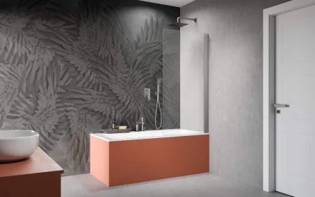 Nes Brushed Nickel PNJ I szálcsiszolt króm kádparaván 100 átlátszó jobbos