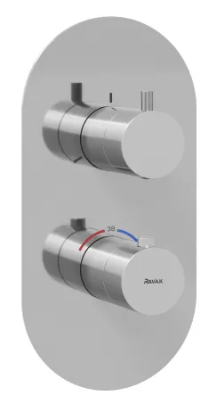 Espirit termosztátos falba süllyesztett csaptelep, háromutas, belső egység nélkül ES 067.00CR.O3.RB07C, Chrome