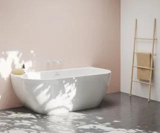 Freedom Wall 166x80 akrilkád, fehér, fehér/fekete/króm lefolyó