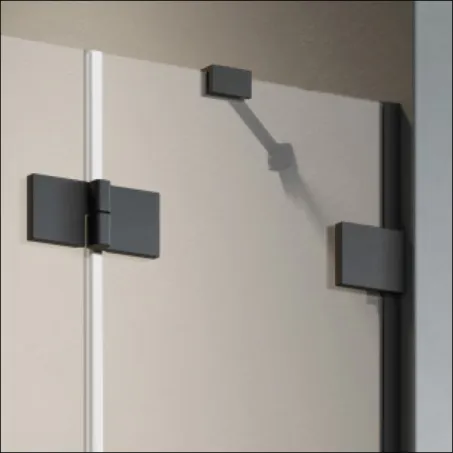 Essenza Pro Black PDD íves fekete zuhanykabin 90x90 átlátszó