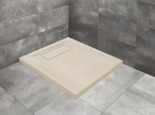 Doris C lapos szögletes beige zuhanytálca 80x80 beige, ajándék szifonnal
