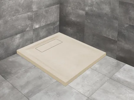 Doris C lapos szögletes beige zuhanytálca 80x80 beige, ajándék szifonnal