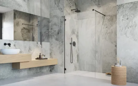 Essenza Pro Black Walk-in fekete zuhanyfal 140 átlátszó