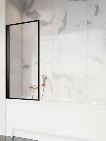 Nes 8 Black PNJ I Frame fekete kádparaván 90 átlátszó balos