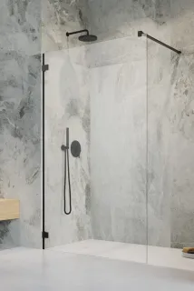 Essenza Pro Black Walk-in fekete zuhanyfal 155 átlátszó