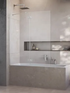 Essenza Brushed Nickel ﻿PND II ﻿szálcsiszolt króm kádparaván﻿ 110 átlátszó balos