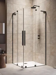 Furo SL Black KDD szögletes fekete zuhanykabin 120x100 átlátszó
