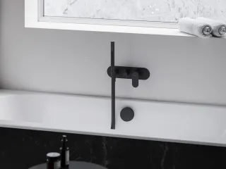 Eleganta falba süllyesztett csaptelep szettel, kétutas, belső egység nélkül EL 065.20BLM.O2.RB07D.+S, Black Matt