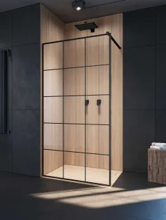 Modo X Black II Factory Walk-in fekete zuhanyfal 50 átlátszó
