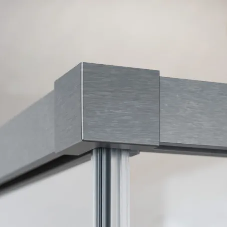 Idea Brushed Nickel KDD szögletes szálcsiszolt króm zuhanykabin 100x90 átlátszó