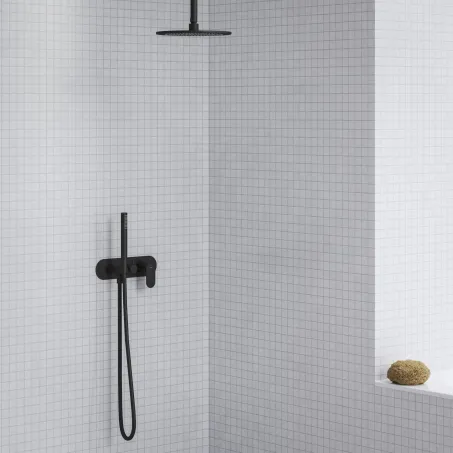 Eleganta falba süllyesztett csaptelep szettel, kétutas, belső egység nélkül EL 065.20BLM.O2.RB07D.+S, Black Matt