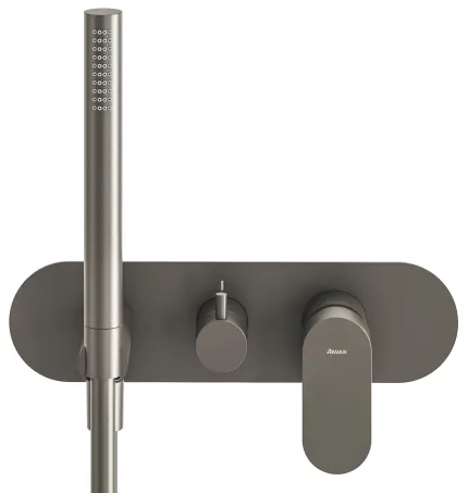 Eleganta falba süllyesztett csaptelep szettel, kétutas, belső egység nélkül EL 065.20GB.O2.RB07D.+S , Graphite Brushed