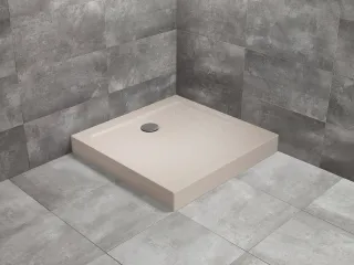 Doros Stone C szögletes beige zuhanytálca előlappal 100x100 beige, ajándék szifonnal