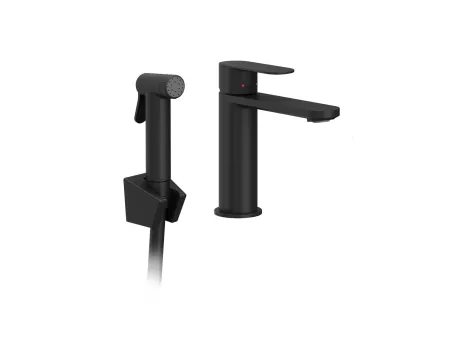 Chrome II álló mosdócsaptelep bidézuhannyal 175 mm, leeresztő nélkül CR II 112.20BL, fekete