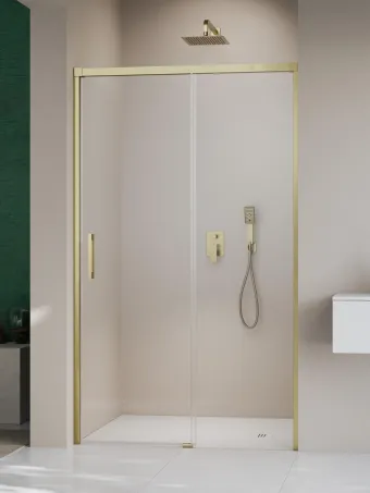 Idea 8 Brushed Gold DWJ szálcsiszolt arany zuhanyajtó 110 átlátszó balos