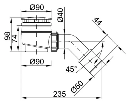 ST 50 zuhanytálca szifon