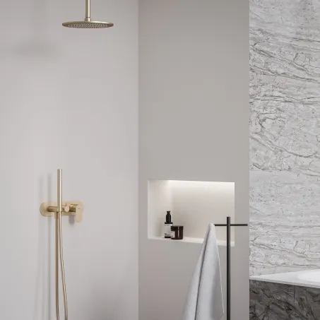 Eleganta falba süllyesztett csaptelep szettel, kétutas, belső egység nélkül EL 065.60RGB.O2.RB07D.+S, Rose Gold Brushed