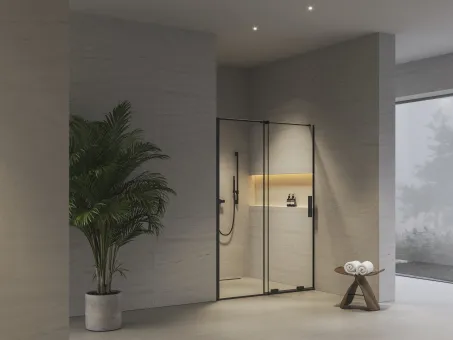 RODP2 120 zuhanyajtó fekete+transparent