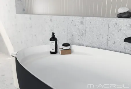 Zen szabadon álló akril kád 165x75 mattfekete előlappal