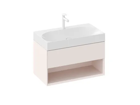 SD Lite 80 fürdőszobai szekrény mosdó alá Alabaster Pink