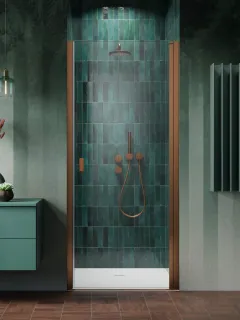 Nes Brushed Copper DWJ I szálcsiszolt réz zuhanyajtó 100 átlátszó jobbos