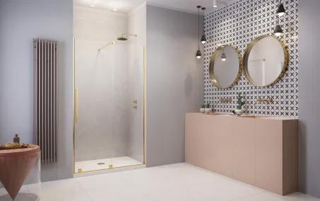 Furo Gold DWJ arany zuhanyajtó 160 átlátszó jobbos